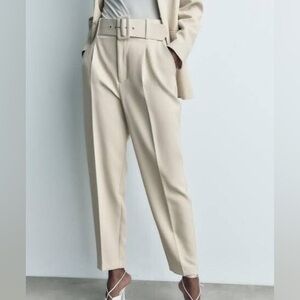 Zara Cream Trousers Elegant Style
